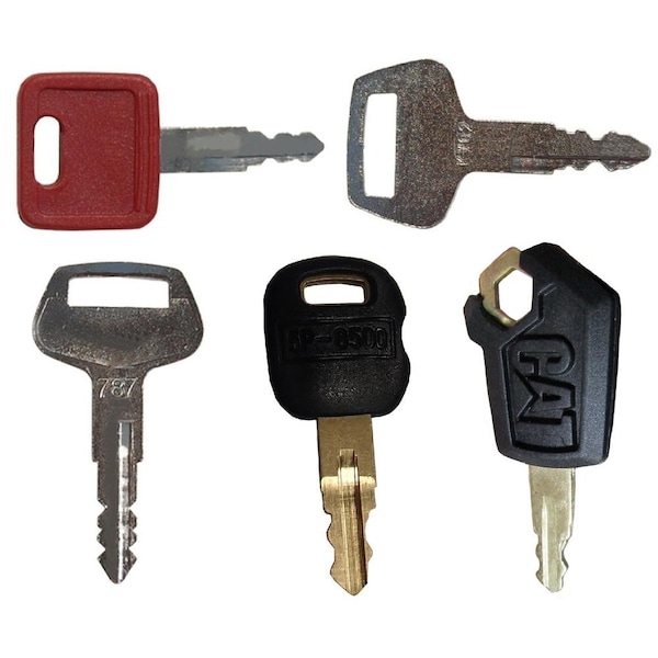 Aic Replacement Parts Heavy Equipment 5-Piece Master Key Set Fits John Deere Kato Komatsu Fits CAT 5P8500-5HEAVYKEYSET - main
